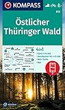 KOMPASS Wanderkarte 813 Östlicher Thüringer Wald 1:50.000: 4in1 Wanderkarte, mit Aktiv Guide und Detailkarten inklusive Karte zur offline Verwendung in der KOMPASS-App. Fahrradfahren. Langlaufen.