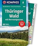 KOMPASS Wanderführer Thüringer Wald mit Rennsteigtouren, 55 Touren mit Extra-Tourenkarte: GPS-Daten zum Download