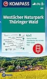 KOMPASS Wanderkarte 812 Westlicher Naturpark Thüringer Wald 1:50.000: 4in1 Wanderkarte, mit Aktiv Guide und Detailkarten inklusive Karte zur offline ... der KOMPASS-App. Fahrradfahren. Langlaufen.